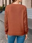 Basic Wool Hollow Knit Pullover Long Sleeve Crochet Jacquard Loose V-neck Bottoming Sweater