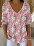 Women's Halloween Graphic T-shirt Casual Comfort Regular Striped Top