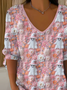 Women's Halloween Graphic T-shirt Casual Comfort Regular Striped Top