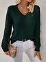 Basic Wool Hollow Knit Pullover Long Sleeve Crochet Jacquard Loose V-neck Bottoming Sweater