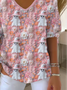 Women's Halloween Graphic T-shirt Casual Comfort Regular Striped Top