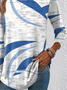 Women's Long Sleeve T-shirt Spring/Fall White Abstract Printing Jersey Crew Neck Daily Going Out Casual Top
