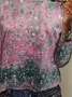 Women's Long Sleeve T-shirt Spring/Fall Pink Abstract Printing Jersey Crew Neck Daily Going Out Casual Top
