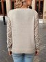 Basic Wool Hollow Knit Pullover Long Sleeve Crochet Jacquard Loose V-neck Bottoming Sweater