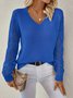 Basic Wool Hollow Knit Pullover Long Sleeve Crochet Jacquard Loose V-neck Bottoming Sweater