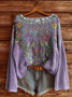 Women's Floral Print Casual Long Sleeve Top