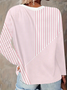 Women's Long Sleeve T-shirt Spring/Fall Pink Striped Printing Jersey V Neck Daily Going Out Casual Top