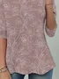 Women's Long Sleeve T-shirt Spring/Fall Pink Floral Printing Jersey Crew Neck Daily Going Out Casual Top