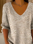 Women's Retro Floral Pattern T-Shirt Casual Comfort Regular Striped Top