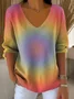 Women's Kaleidoscope Art Pattern T-shirt Casual Comfort Regular Striped Top