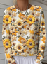 Women's Autumn Pattern Crewneck Sweater Casual Comfort Regular Pullover Sweatshirt
