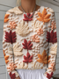 Women's Autumn Pattern Crewneck Sweater Casual Comfort Regular Pullover Sweatshirt
