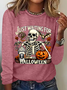 Women's Just Waiting for Halloween Funny Long Sleeve T-Shirt