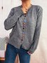 Crew Neck Casual Cotton Cardigan
