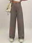 Women's  H-Line Wide Leg Pants Daily Going Out Pants Black-brown Casual Split Joint Plaid Spring/Fall Pants