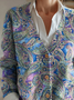 Women's Paisley Pattern V-Neck Cardigan Casual Comfort Regular Sweatshirt Jacket