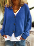 Women's Casual V-Neck Button Long Sleeve Cardigan
