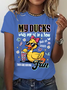 Funny Ducks Not in a Row Sarcastic Print T-Shirt