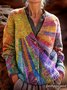 Women's Retro Pattern Cardigan Casual Comfort Regular Sweatshirt Jacket