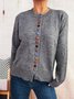 Crew Neck Casual Cotton Cardigan