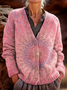 Women's Gradient Pattern Cardigan Casual Comfort Regular Sweatshirt Jacket