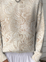 Women's Lace Pattern Crew Neck Sweater Casual Comfort Regular Pullover Sweatshirt