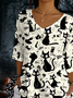 Cat Vintage Crew Neck T-Shirt
