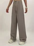 Women's  H-Line Wide Leg Pants Daily Going Out Pants Black-brown Casual Split Joint Plaid Spring/Fall Pants