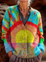 Women's Retro Pattern Cardigan Casual Comfort Regular Sweatshirt Jacket