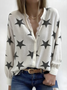 Women's Star Pattern Long Sleeve Shirt Loose and Comfortable Regular Top