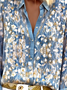 Women's Artistic Pattern Long Sleeve Shirt Loose and Comfortable Regular Top