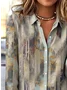 Women's Striped Colorblock Pattern Long-Sleeved Shirt Loose And Comfortable Regular Top