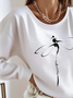 Women's Dragonfly Pattern Pullover High Weight Sweatshirt Loose and Comfortable Regular Top