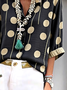 Women's Geometric Pattern Long Sleeve Shirt Loose and Comfortable Regular Top