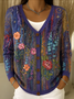 Casual V Neck Regular Fit Cotton Cardigan