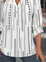 Women's Geometric Pattern V-Neck Shirt Fashionable And Modern For Everyday Weekend