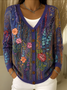 Casual V Neck Regular Fit Cotton Cardigan