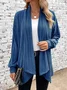 V Neck Plain Casual Cardigan