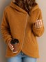 Plain Hoodie Casual Cotton Teddy Jacket