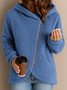 Plain Hoodie Casual Cotton Teddy Jacket