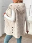 Casual Plain Hoodie Regular Fit Cardigan