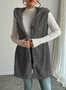 Casual Plain Hoodie Regular Fit Cardigan
