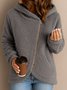 Plain Hoodie Casual Cotton Teddy Jacket