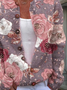 Women's Floral Print Casual Long Sleeve Button Cardigan Sweater