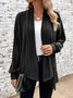 V Neck Plain Casual Cardigan