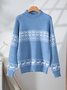 Crew Neck Casual Regular Fit Color Block Sweater
