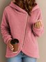 Plain Hoodie Casual Cotton Teddy Jacket
