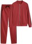 Women's Split Joint Plain Daily Going Out Two-Piece Set Gray Casual Spring/Fall Top With Pants Matching Set