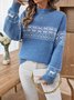 Crew Neck Casual Regular Fit Color Block Sweater
