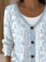 Casual V Neck Cotton Cardigan